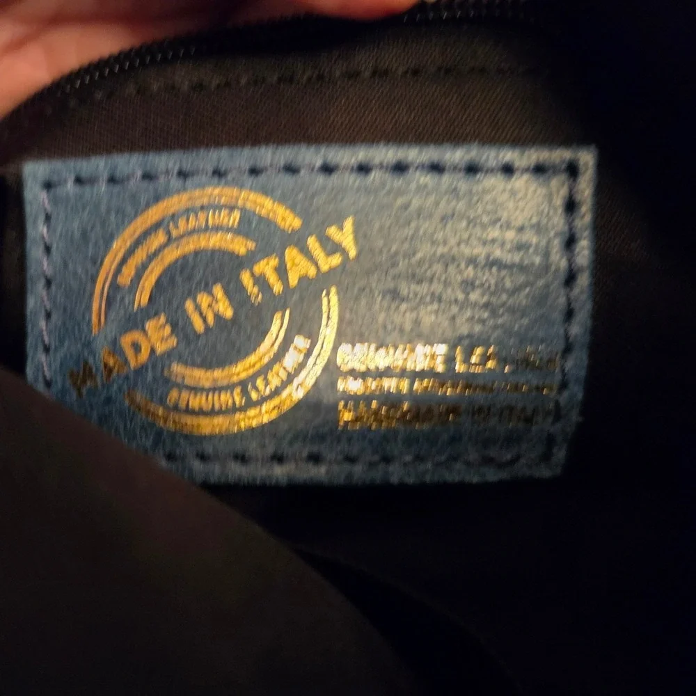 Gave Lux Satchel Bag Mini Blue New Leather Made in Italy Crossbody